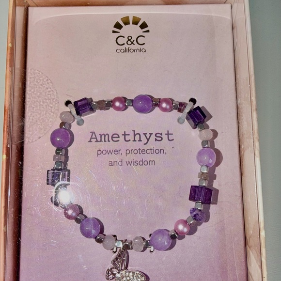 C&C California Amethyst Bracelet - Purple and Silver Charm - Picture 2 of 3
